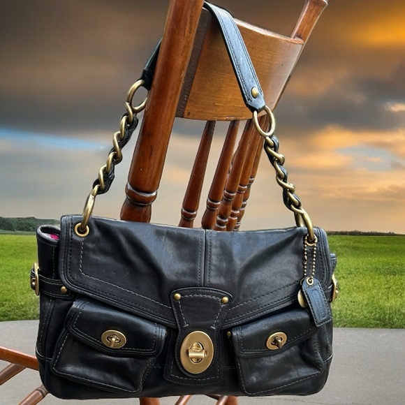 Coach Handbags - Vintage Coach Legacy 65th Anniversary Edition “Leigh”Black Vachetta Leather Bag